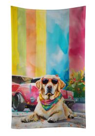 Yellow Labrador Hippie Dawg Kitchen Towel Dish Cloths Guest Hand Towel Decorative Bathroom Towel for Face,Tea, Dishcloth, Kitchen and Bath