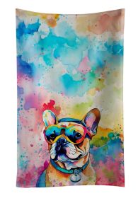 French Bulldog Hippie Dawg Kitchen Towel Dish Cloths Guest Hand Towel Decorative Bathroom Towel for Face,Tea, Dishcloth, Kitchen and Bath