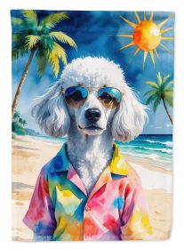 White Poodle Summer Beach Time Garden Flag Mailbox Flag Decorative Yard Flag Banner Outside Patio Artwork Yard Flower Beds, Garden Size, Multicol