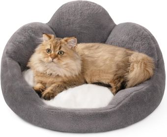 MEWOOFUN Cat Bed And Small Dog Bed, Fluffy Dog Bed Washable Cat Couch Bed, Cute Cat Bed For Indoor Cats, Flower Cat Sofa Bed With Non Slip Bottom (Option: WP144)